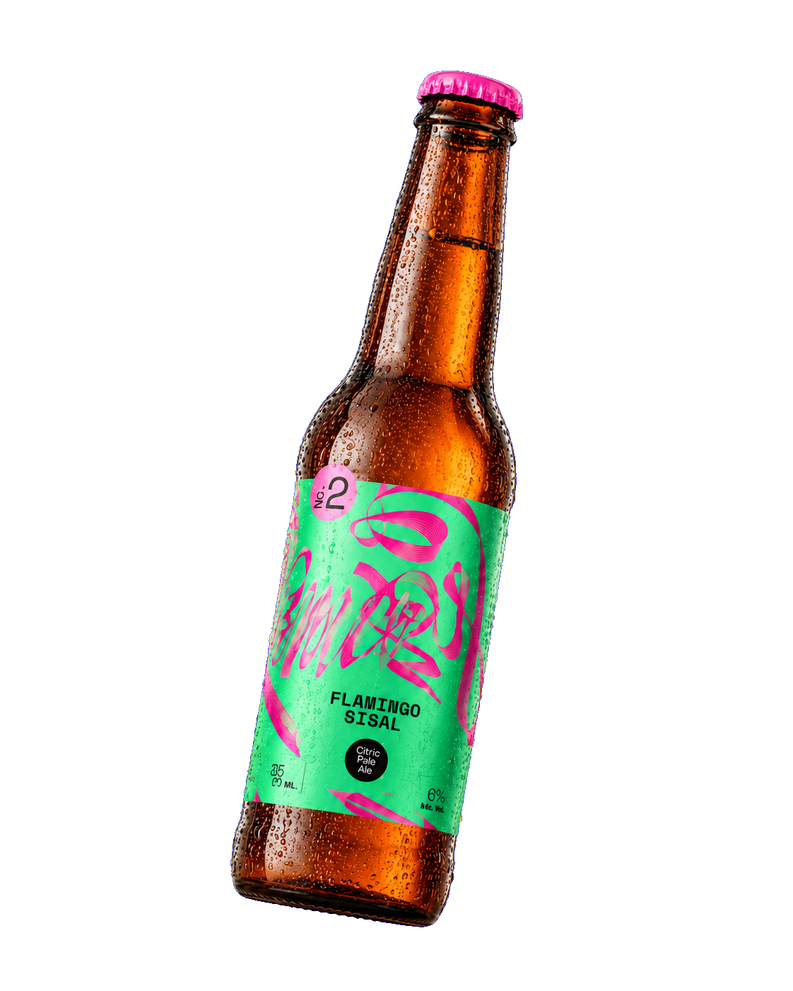 Botella Flamingo Sisal ladeada